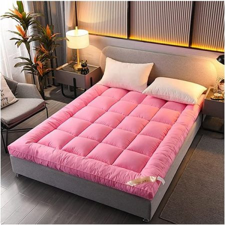 6/7 Feet Deluxe Mattress Topper( Pink Colour)